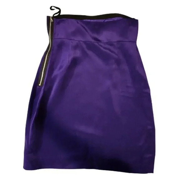 Jenni Kayne Strapless Mini Dress 100% Silk Purple Side Zip Size 4 - Picture 10 of 10